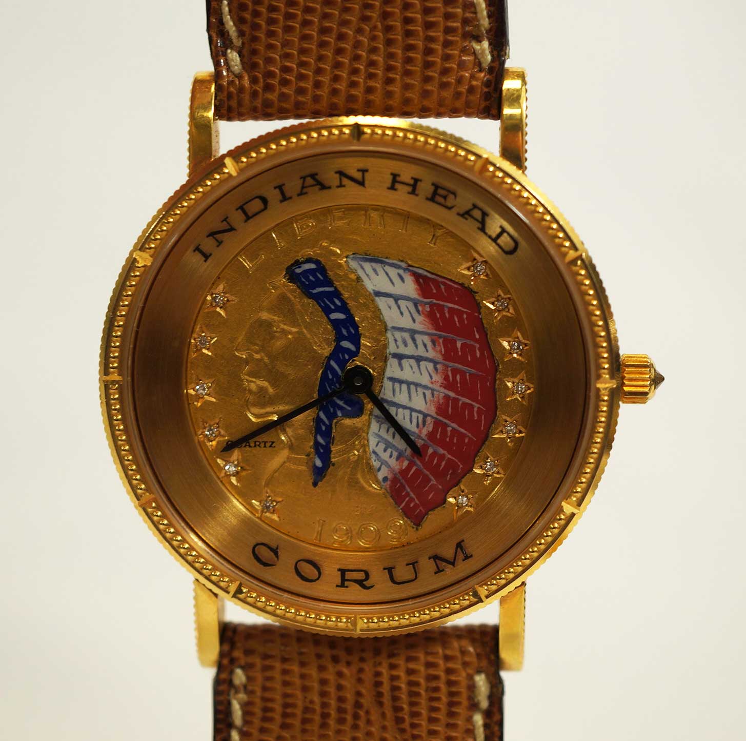 Corum 18K Gold Indian Head Watch