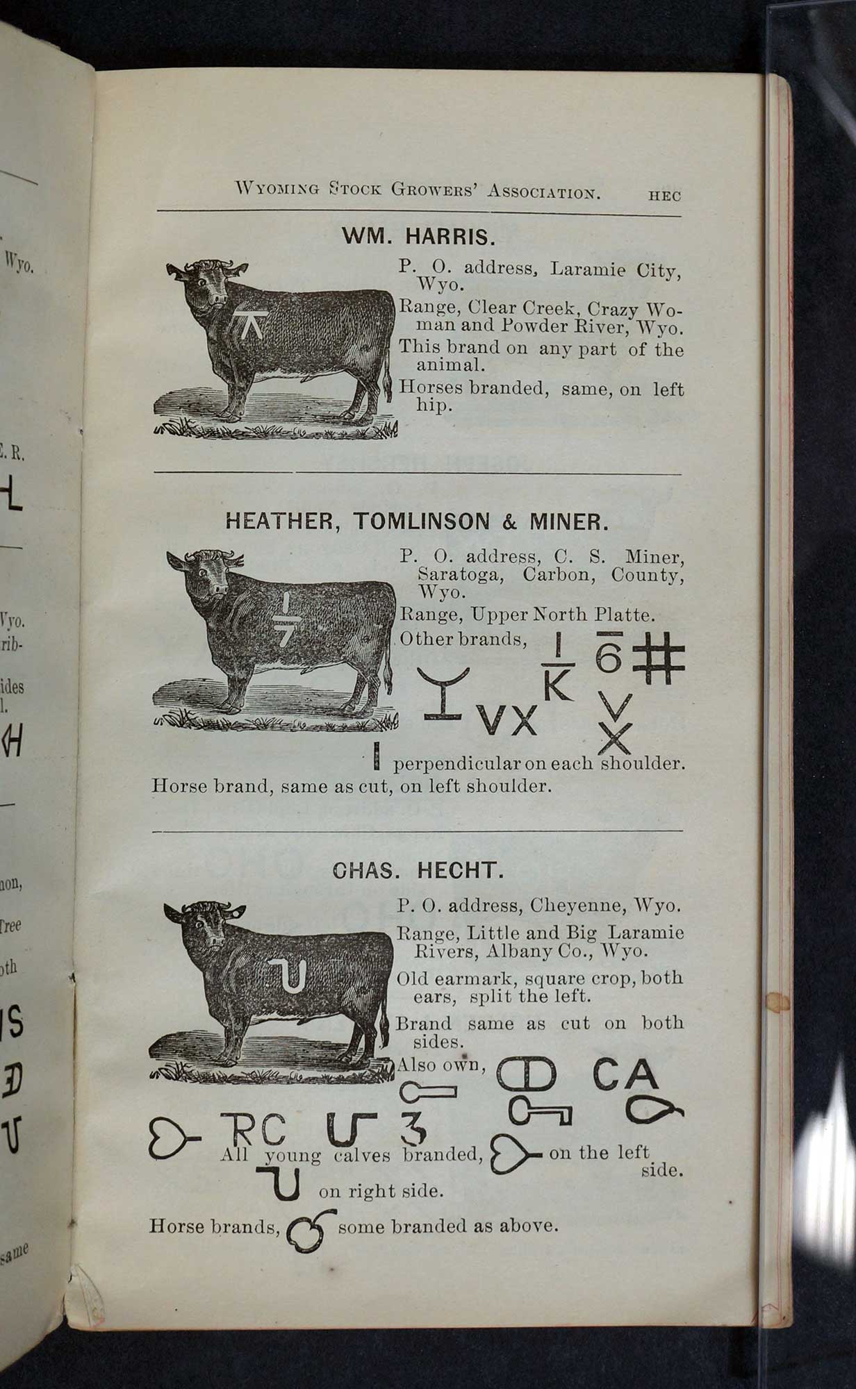 Wyoming Stock Grower's Brand Book 1885