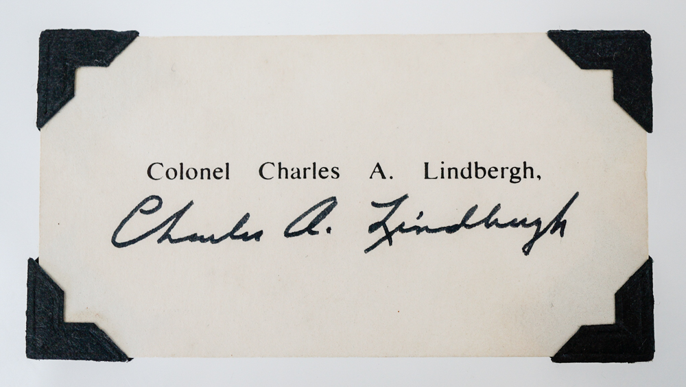 Charles Lindbergh Calling Card with Beckett LOA