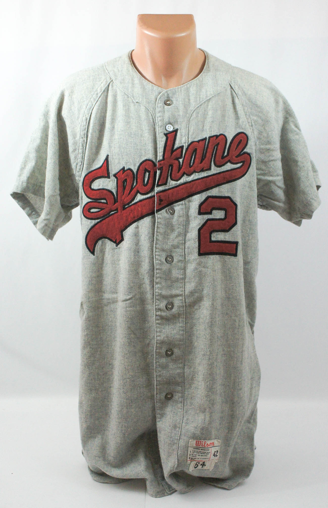 1964 Spokane Indians Game Used Jersey Number 2