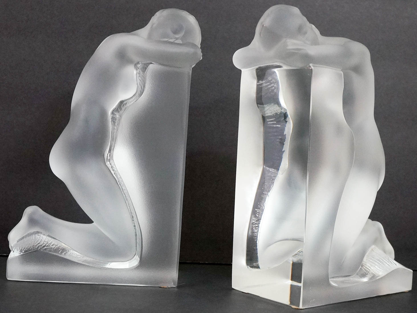 A Pair of Lalique Bookends