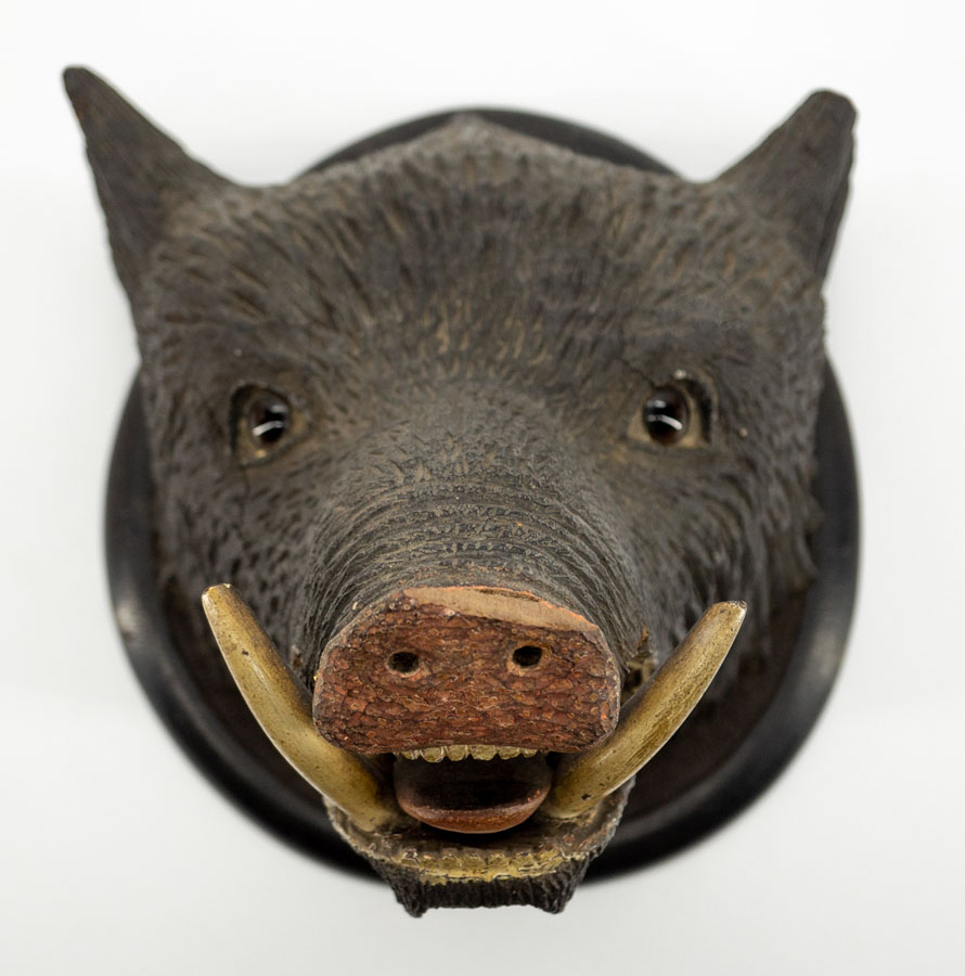Henry Leach Carved Boar's Head Plaque