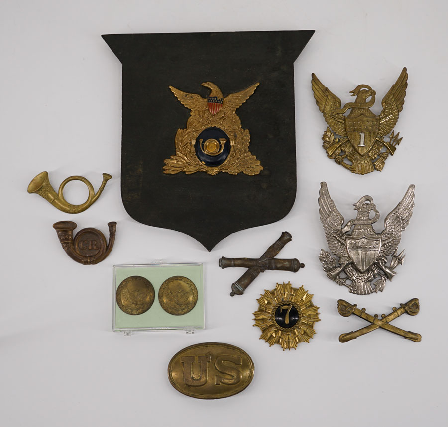 Civil War Era Hat Plates, Buckle and more
