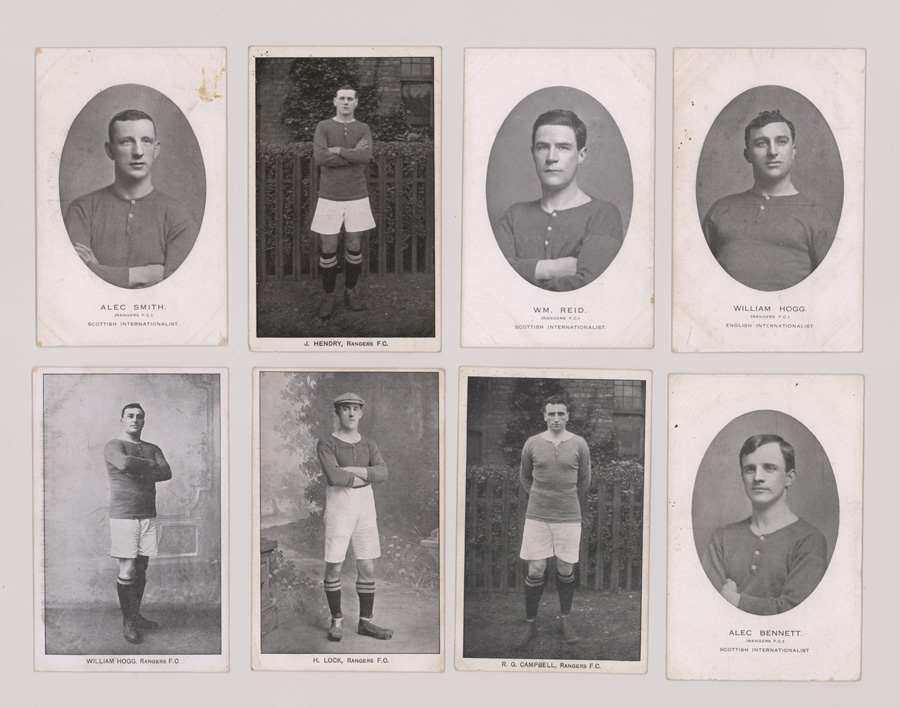 Eight Rangers F.C. Antique Football Player Postcards