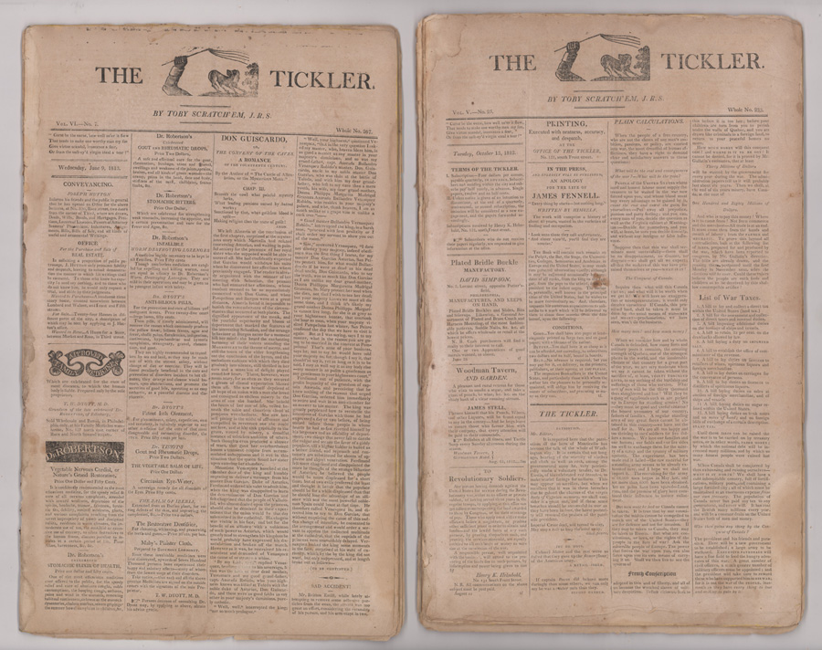 43 Issues of The Tickler Newspaper 1811-1813