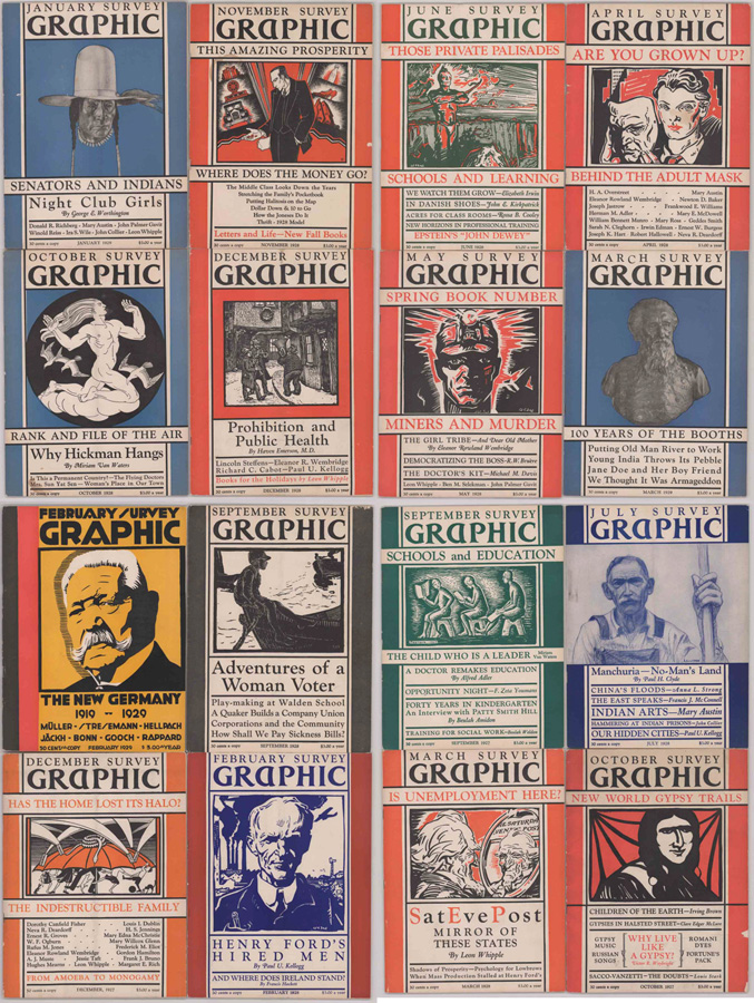 Sixteen Issues Survey Graphics Magazine 1927-1929