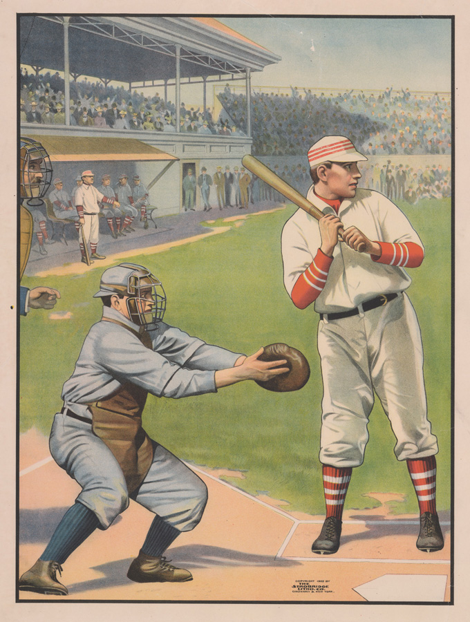 Strobridge Lithographic Baseball Poster 1905