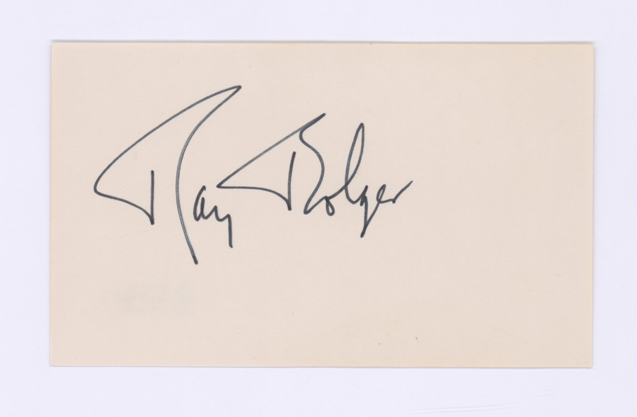 Ray Bolger Signed Index Card Beckett LOA