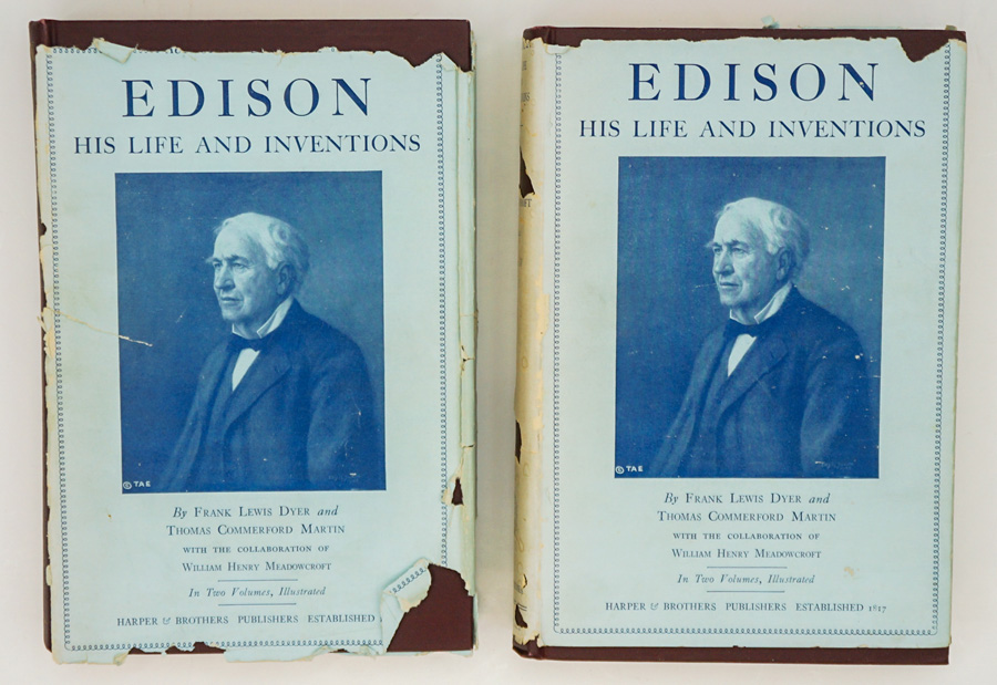 Edison, His Life and Inventions SIGNED (2 V) 1929