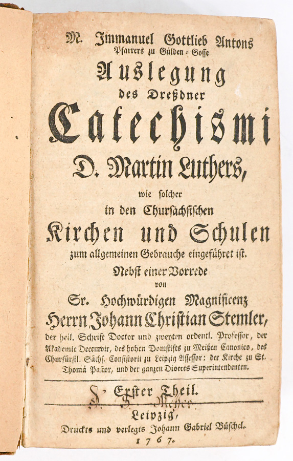 Catrechismi D. Martin Luther 1767
