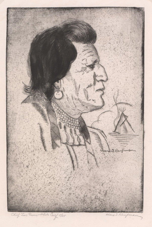 Marx S. Kaufman Etching [Native American Chief]