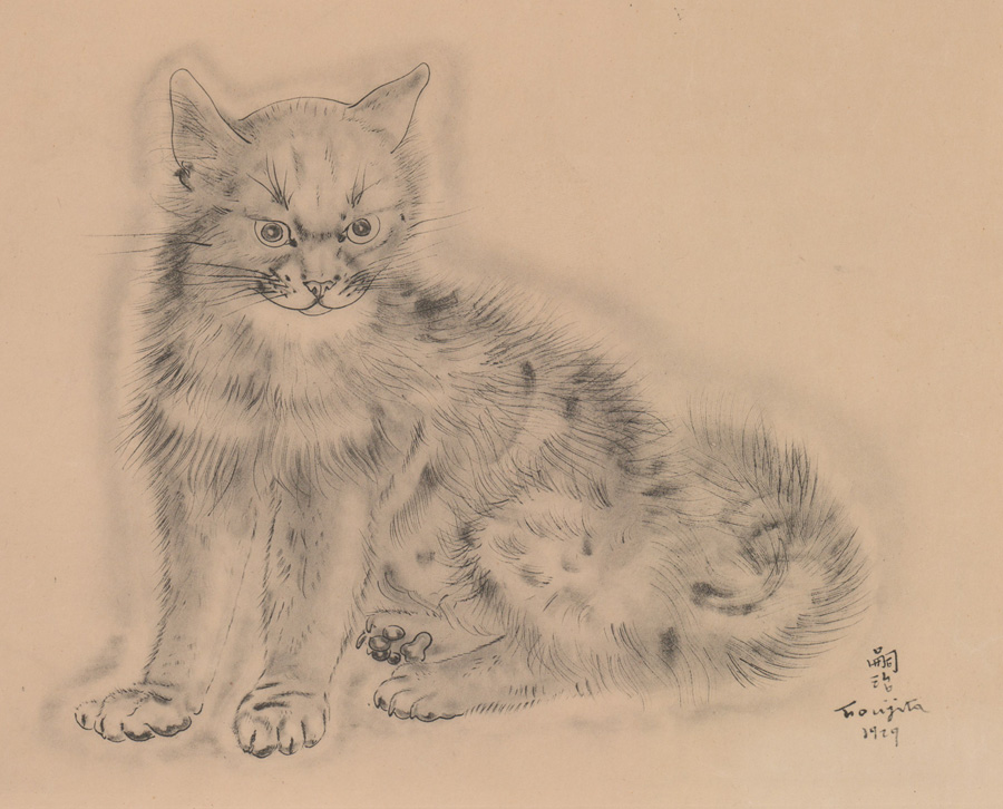 Leonard T. Foujita Original Lithograph [Kitten]