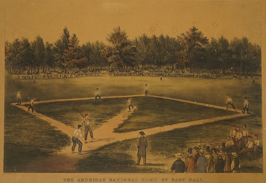 19th Century Currier and Ives Baseball Lithograph