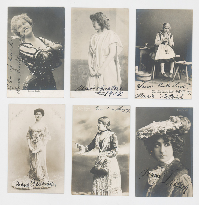 Group of Antique Actress Autographed Postcards (6)