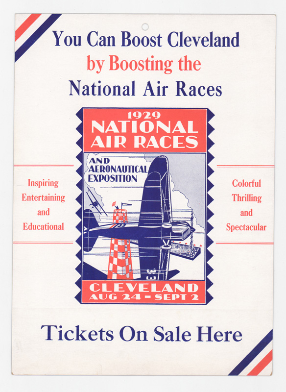 1929 National Air Races Cardboard Sign Cleveland