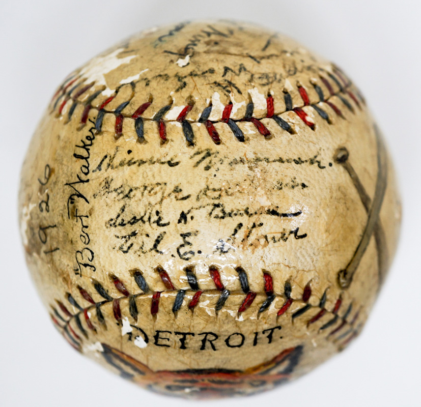 1926 Detroit Tigers Team Signed Folk Art Baseball