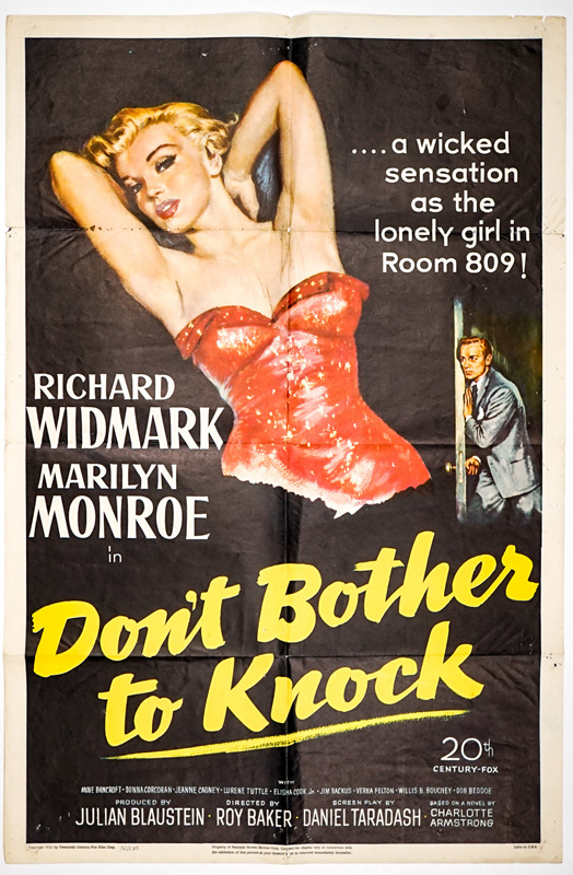 Don't Bother to Knock (Monroe) Movie Poster 1952
