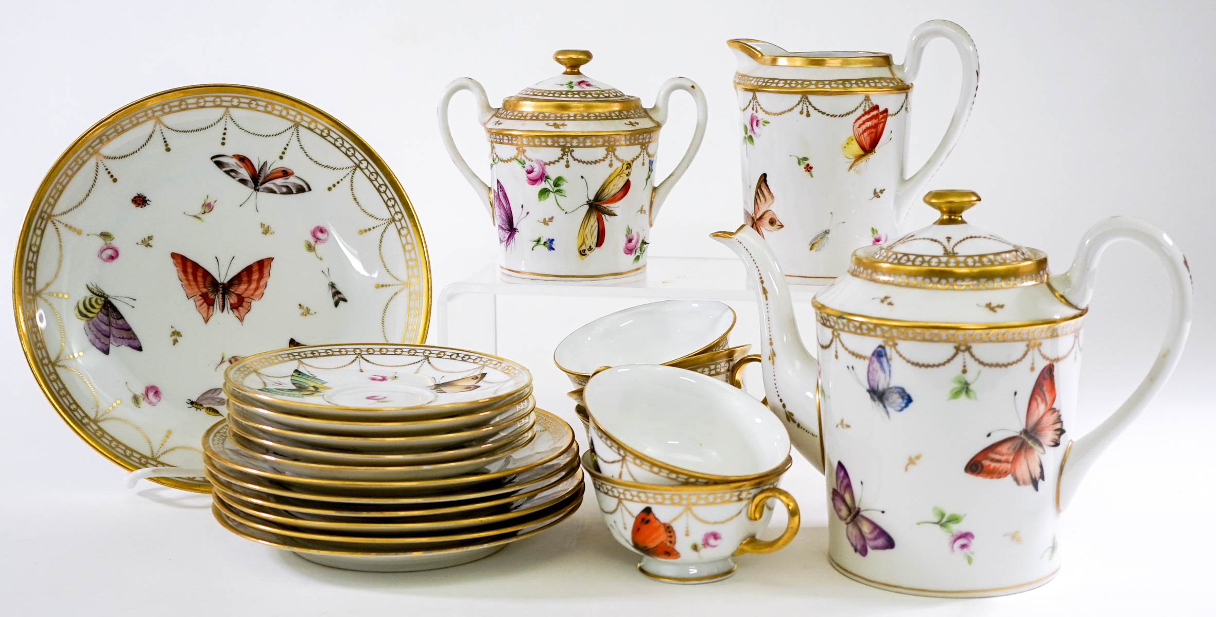 [Butterflies] Group of Handpainted Fine China