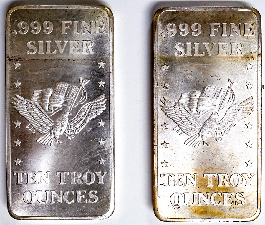 (2) .999 Silver 10 Ounce Bars