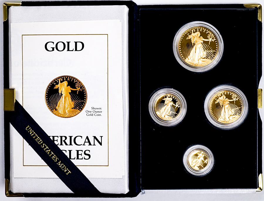 1988 American Eagle Gold Proof 4 Coin Set in Box
