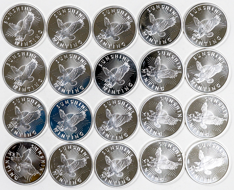(20) .999 Silver One Ounce Rounds