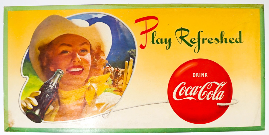 1951 Coca-Cola Large Cardboard Sign